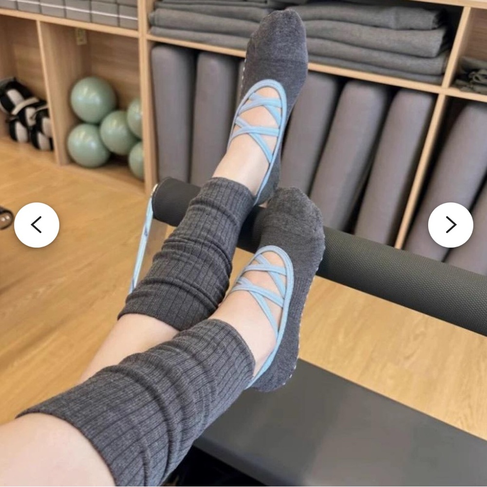 Gray and Blue Ballet/Yoga/Barre Grip Socks